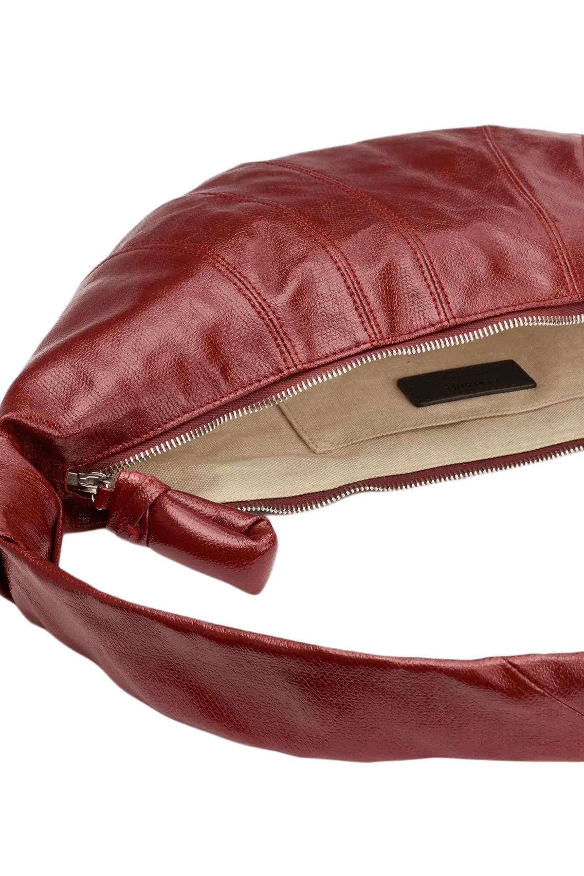 Lemaire Unisex Medium Croissant Bag in Coated Cotton – Brick Red