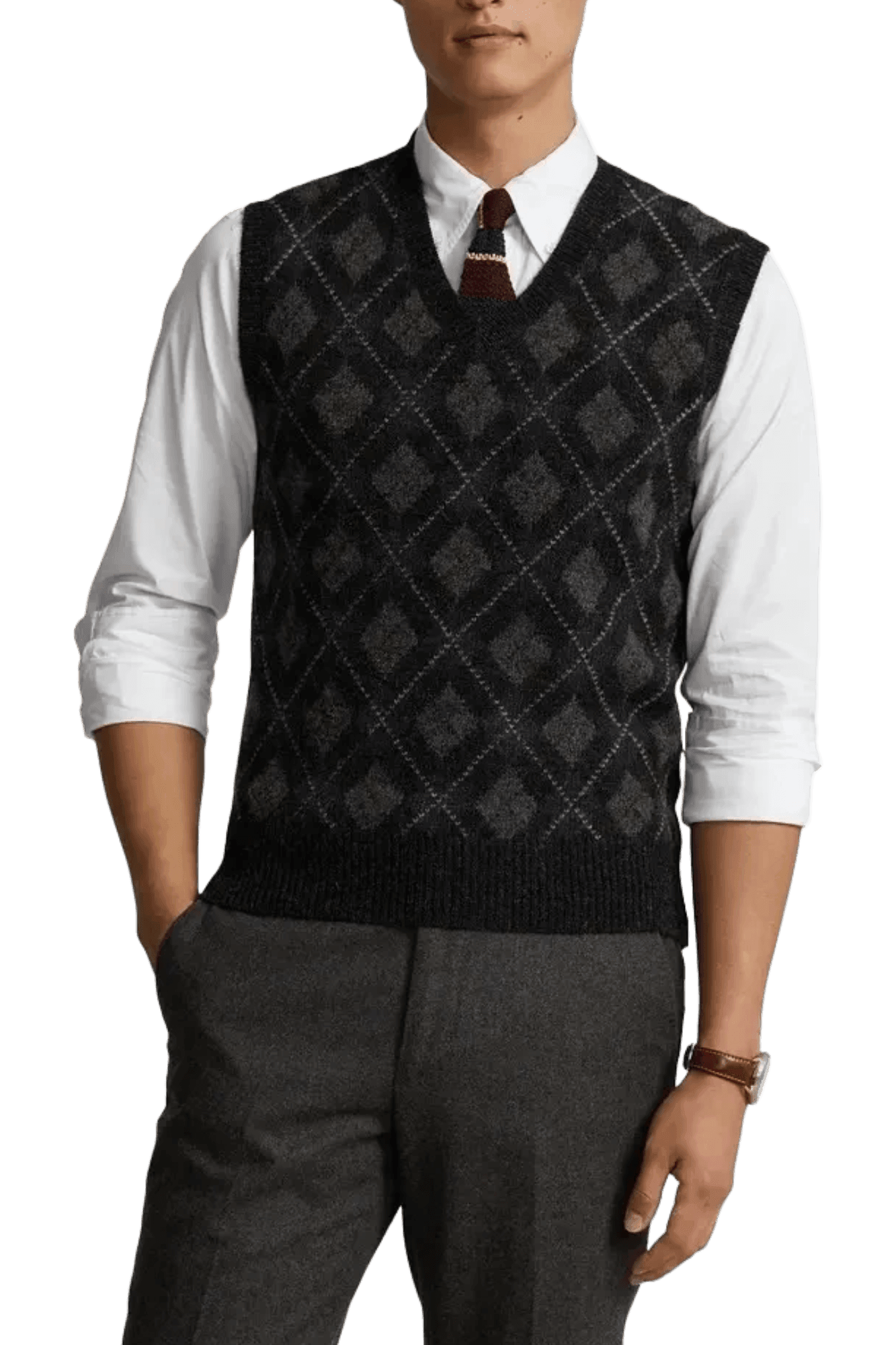 Ralph Lauren Men's Argyle Wool Sweater Vest